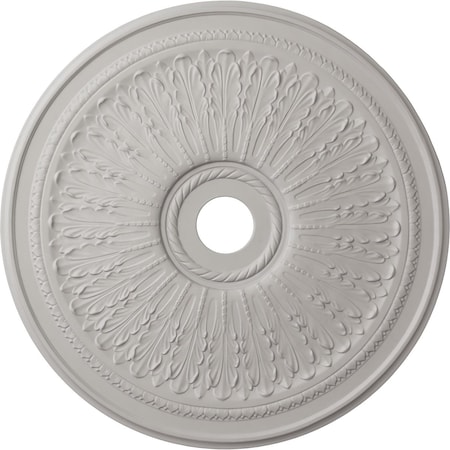 Ekena Millwork Oakleaf Ceiling Medallion (Fits Canopies up to 6 1/4"), 29 1/8"OD x 3 5/8"ID x 1"P, Ultra Pure White CM29OAUWF